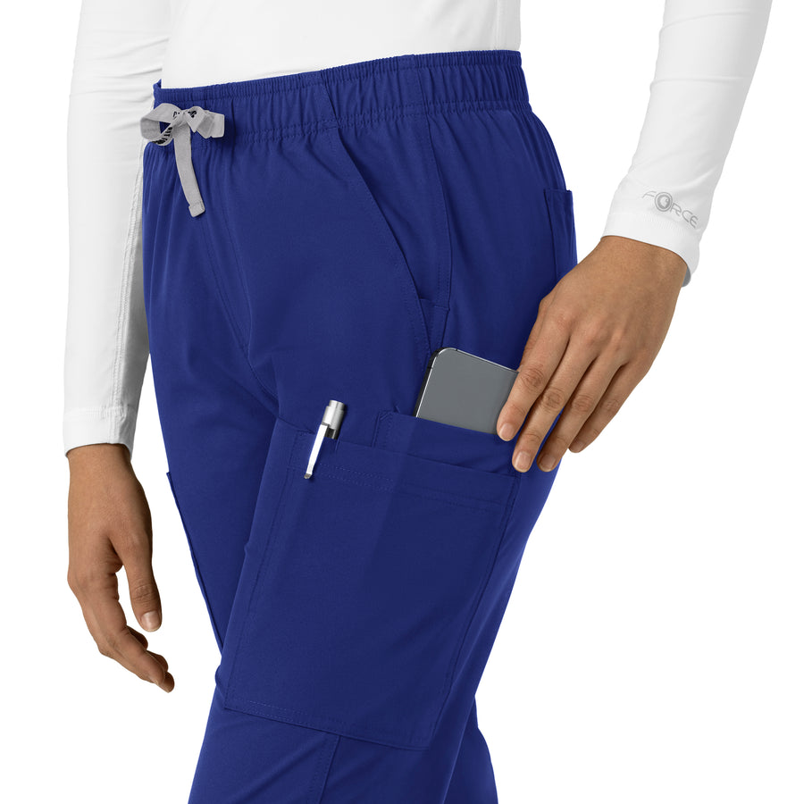 Force Essentials Women's Straight Leg Scrub Pant Galaxy Blue front detail