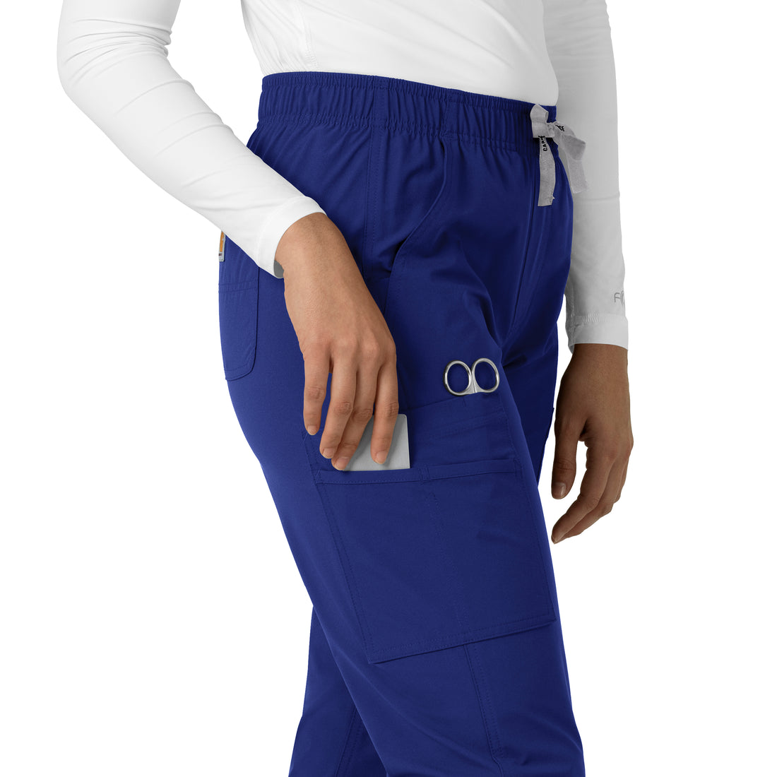 Force Essentials Women's Straight Leg Scrub Pant Galaxy Blue side detail 1