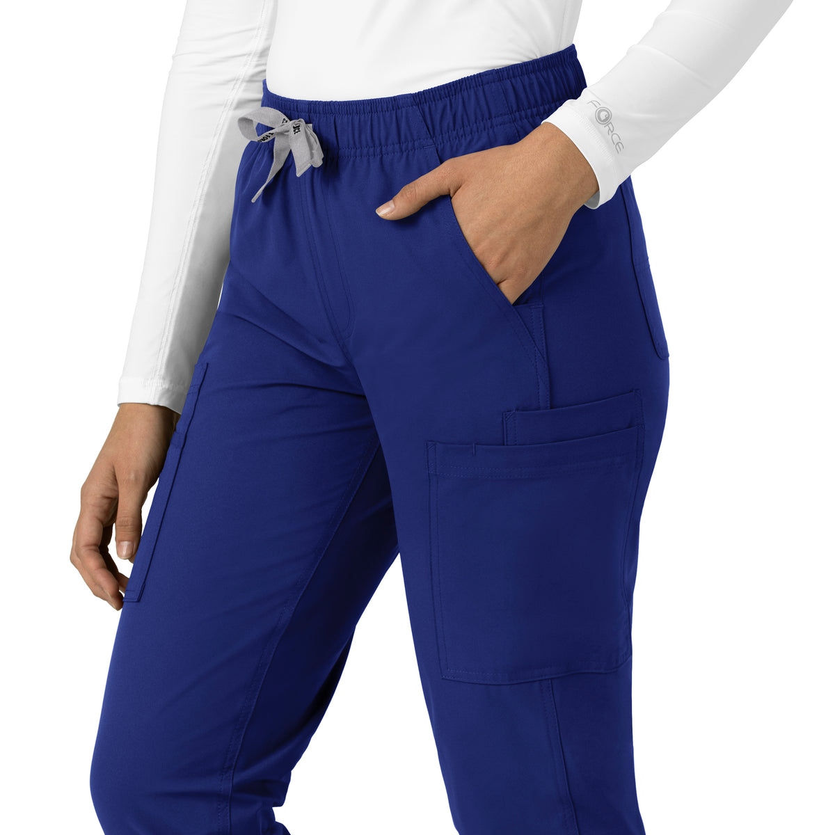 Force Essentials Women's Straight Leg Scrub Pant Galaxy Blue side detail 2