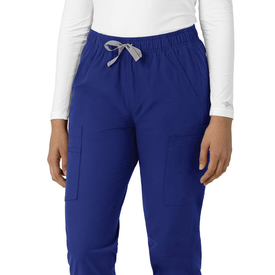 Force Essentials Women's Straight Leg Scrub Pant Galaxy Blue hemline detail