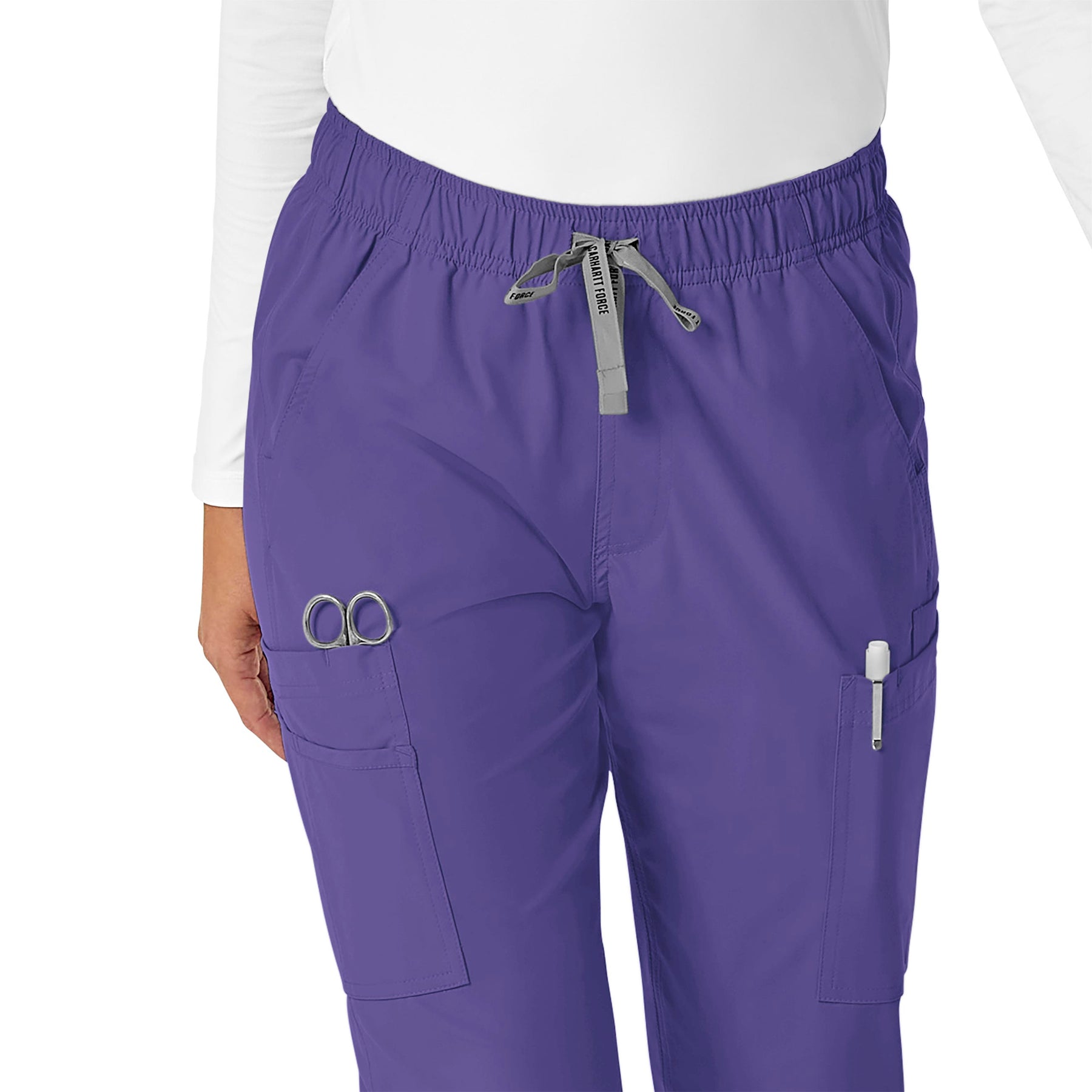 Force Essentials Women's Straight Leg Scrub Pant Grape front detail