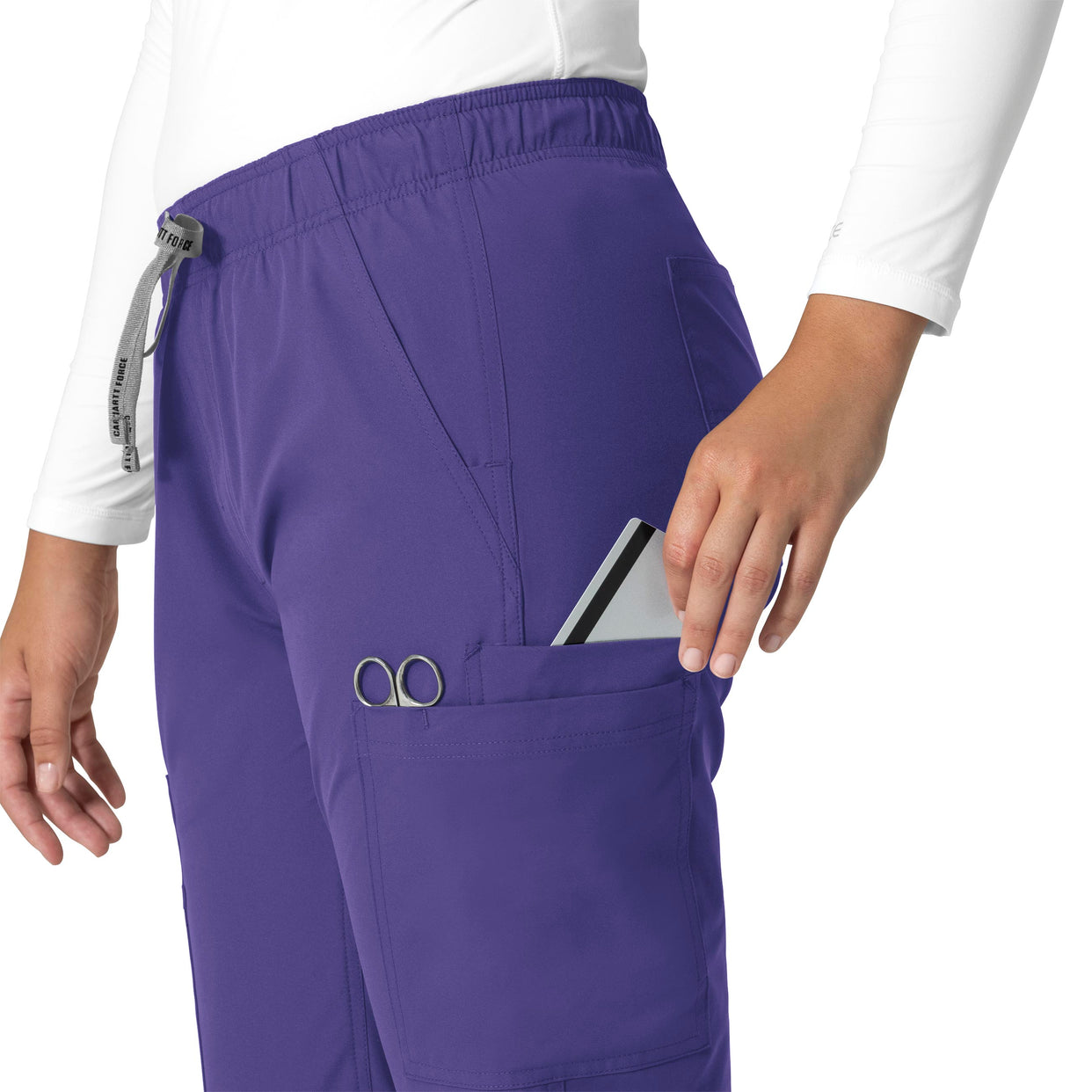 Force Essentials Women's Straight Leg Scrub Pant Grape side detail 2