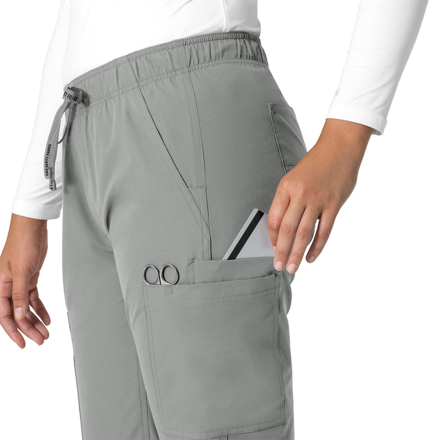 Force Essentials Women's Straight Leg Scrub Pant Grey side detail 2