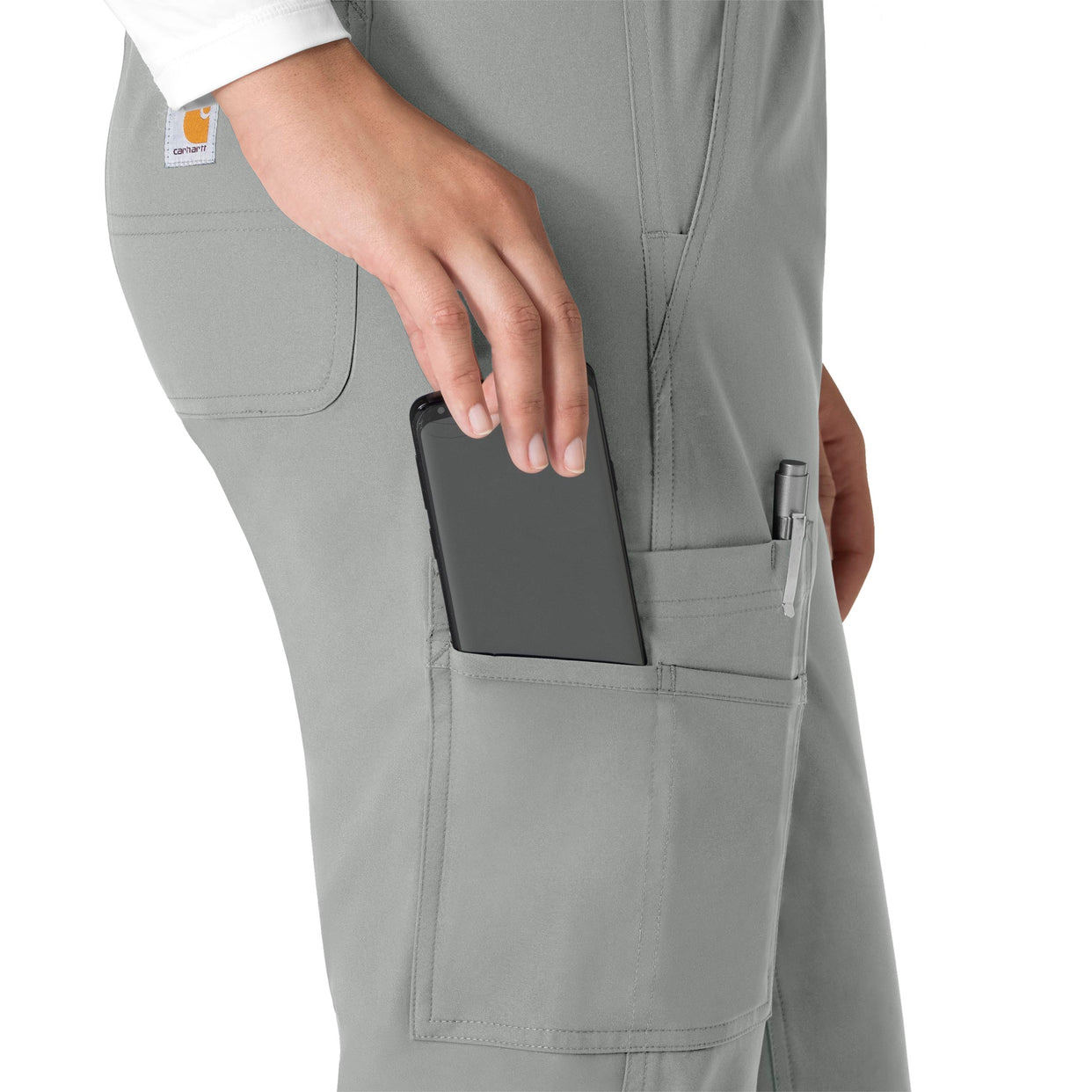 Force Essentials Women's Straight Leg Scrub Pant Grey hemline detail