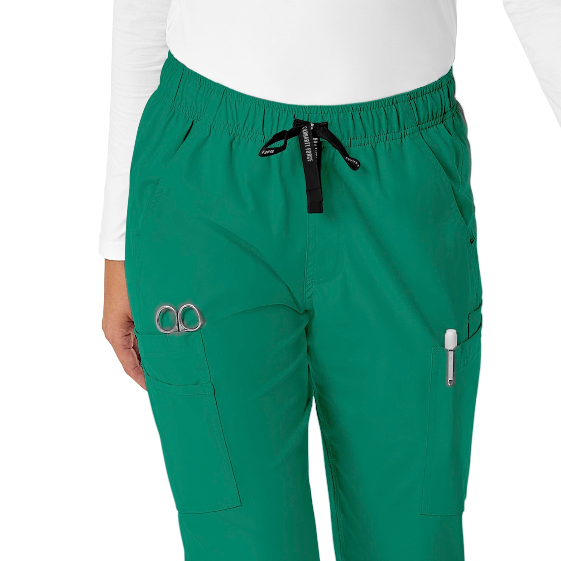 Force Essentials Women's Straight Leg Scrub Pant Hunter front detail