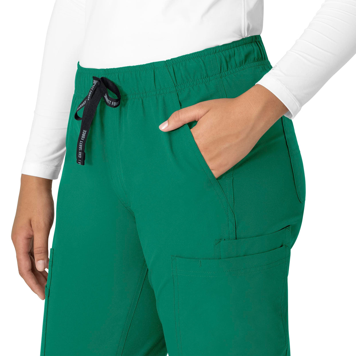 Force Essentials Women's Straight Leg Scrub Pant Hunter side detail 1