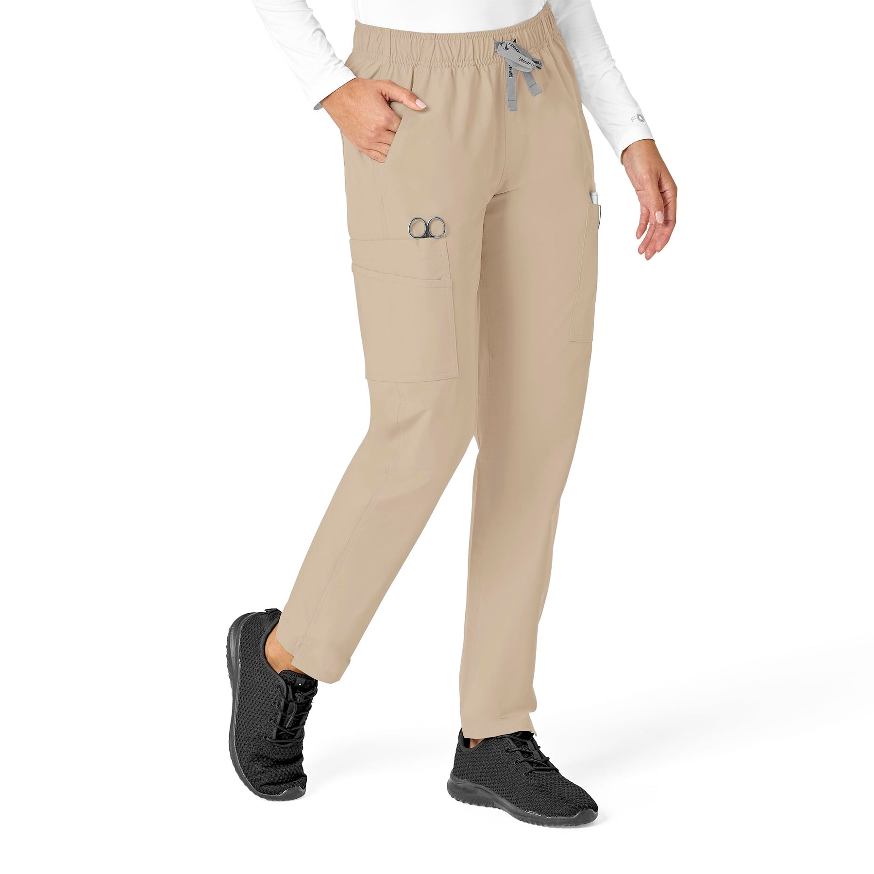 Force Essentials Women's Straight Leg Scrub Pant Khaki side view