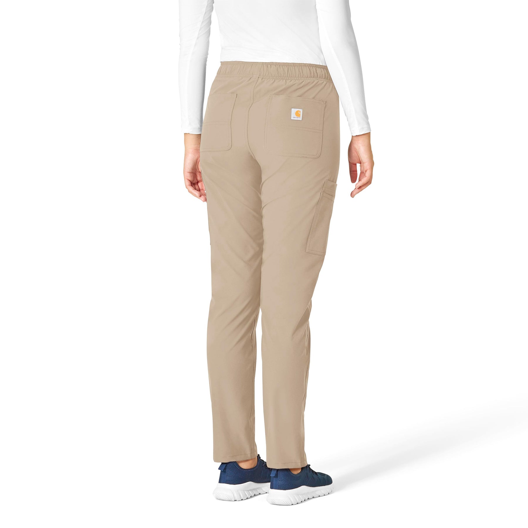 Force Essentials Women's Straight Leg Scrub Pant Khaki back view