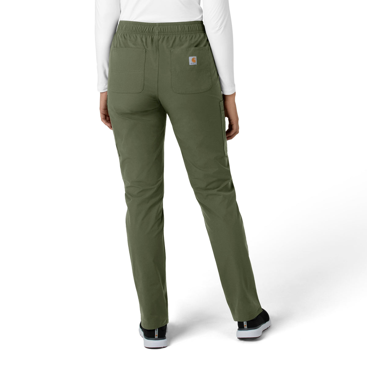 Force Essentials Women's Straight Leg Scrub Pant Olive back view