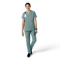 Force Essentials Women's Straight Leg Scrub Pant Summer Blue full scrub set