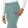 Force Essentials Women's Straight Leg Scrub Pant Summer Blue front detail