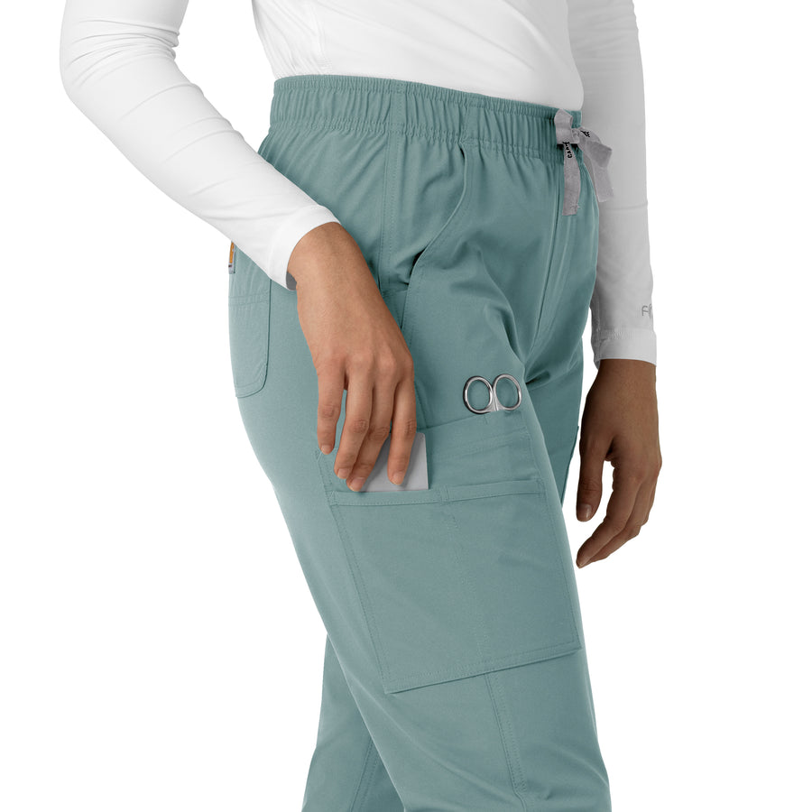 Force Essentials Women's Straight Leg Scrub Pant Summer Blue side detail 1