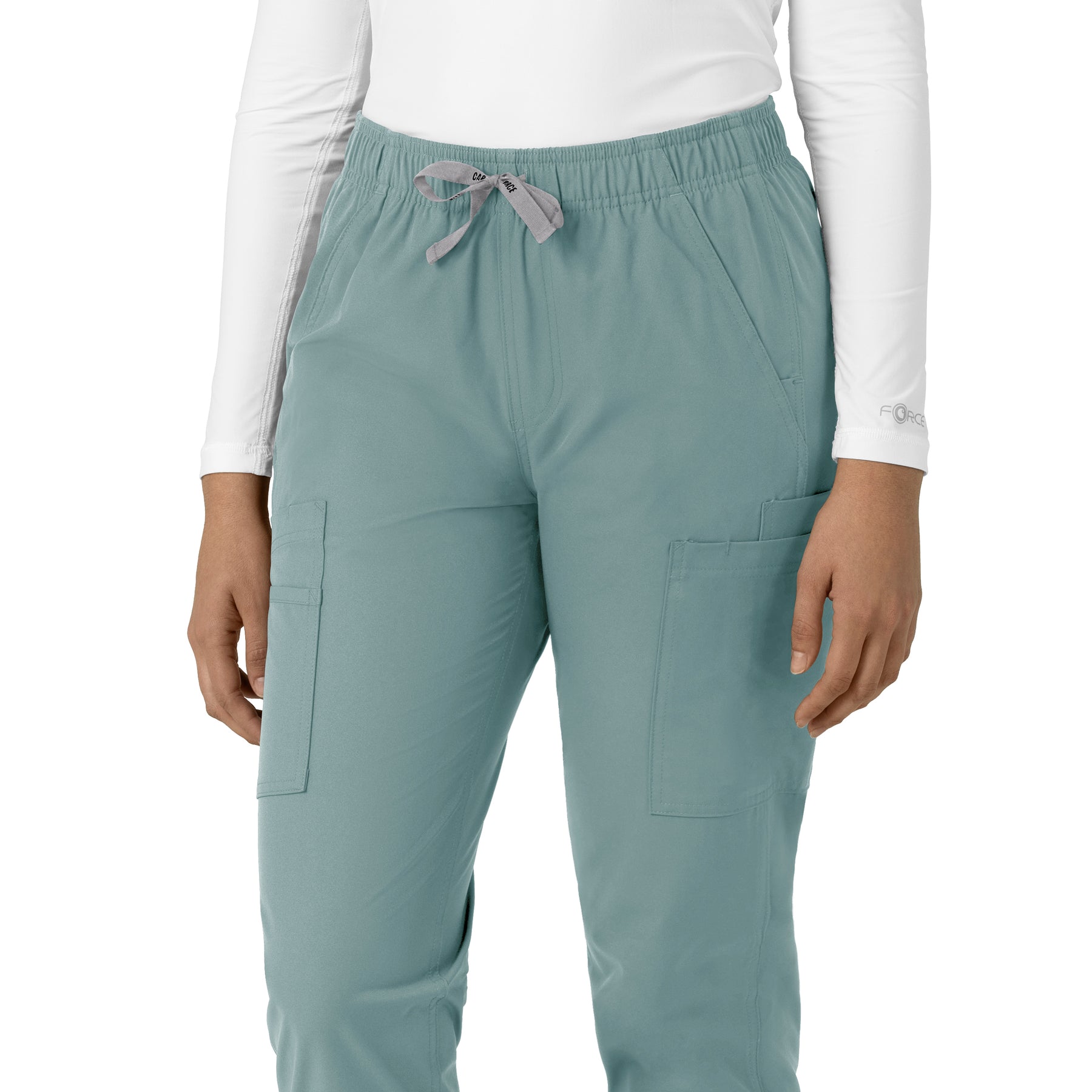 Force Essentials Women's Straight Leg Scrub Pant Summer Blue hemline detail