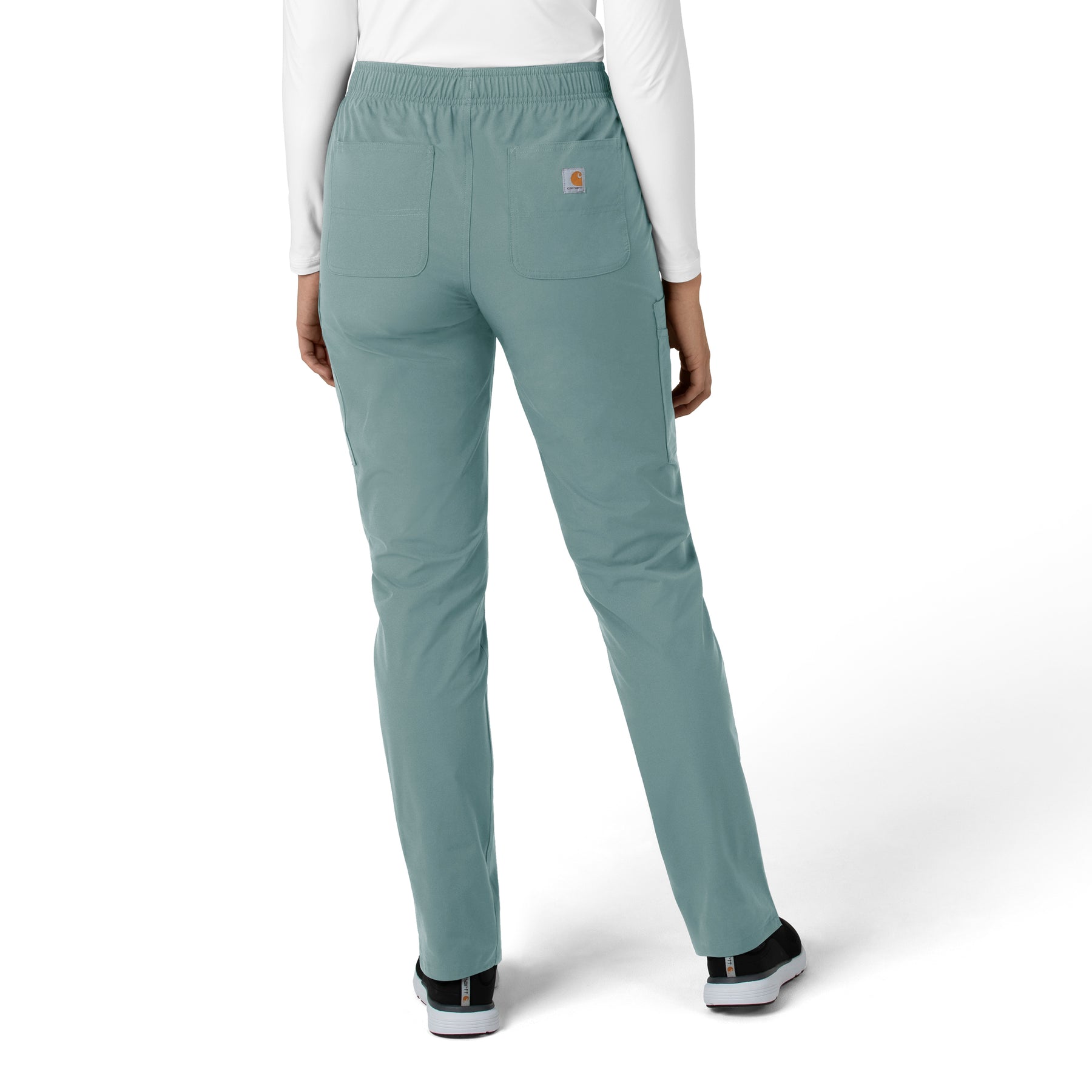 Force Essentials Women's Straight Leg Scrub Pant Summer Blue back view