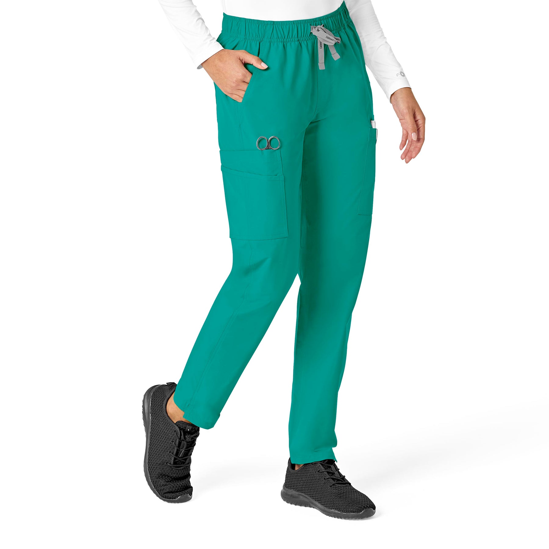 Force Essentials Women's Straight Leg Scrub Pant Teal Blue side view