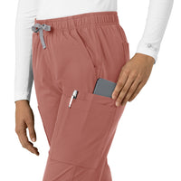 Force Essentials Women's Straight Leg Scrub Pant Wildrose front detail