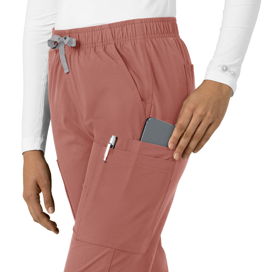 Force Essentials Women's Straight Leg Scrub Pant Wildrose front detail