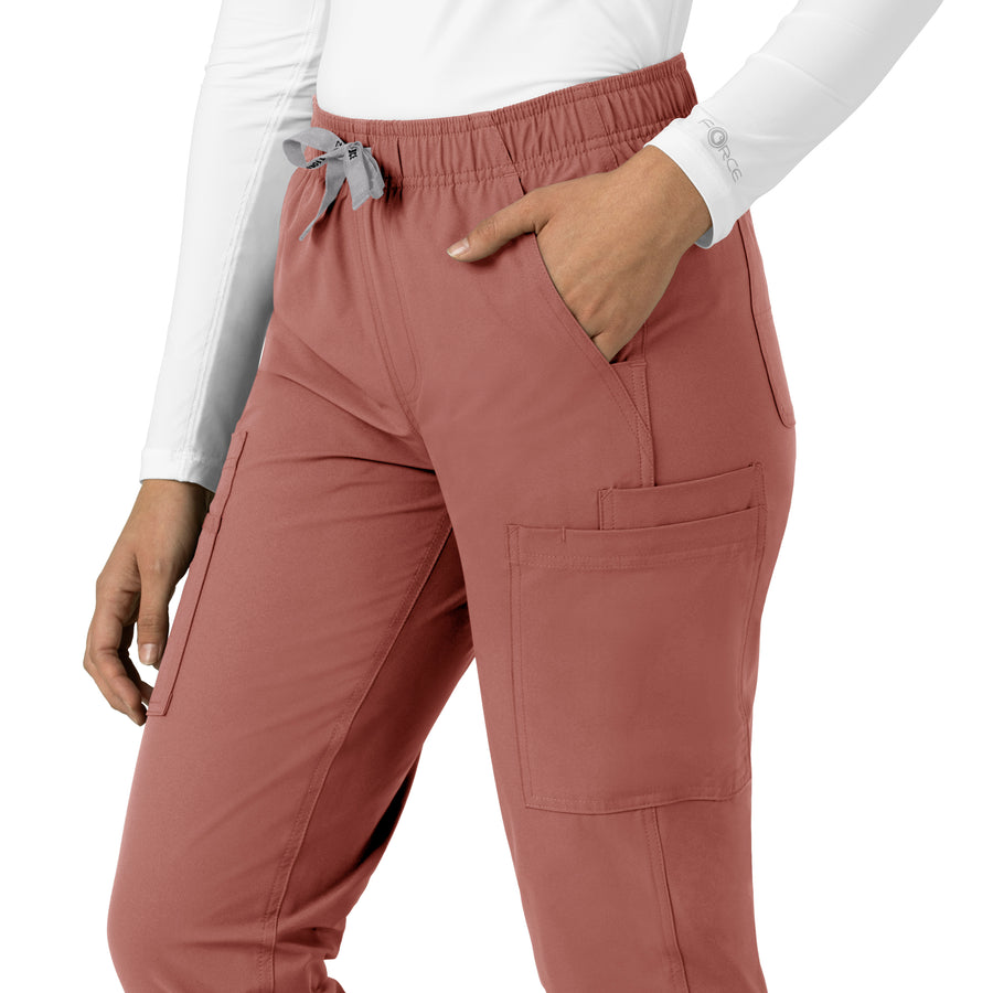 Force Essentials Women's Straight Leg Scrub Pant Wildrose side detail 2
