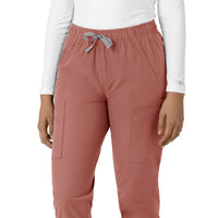 Force Essentials Women's Straight Leg Scrub Pant Wildrose hemline detail