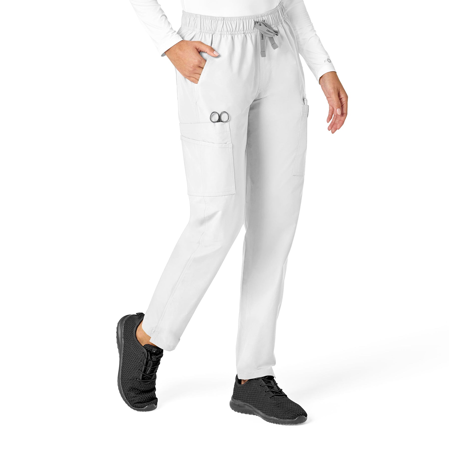 Force Essentials Women's Straight Leg Scrub Pant White side view