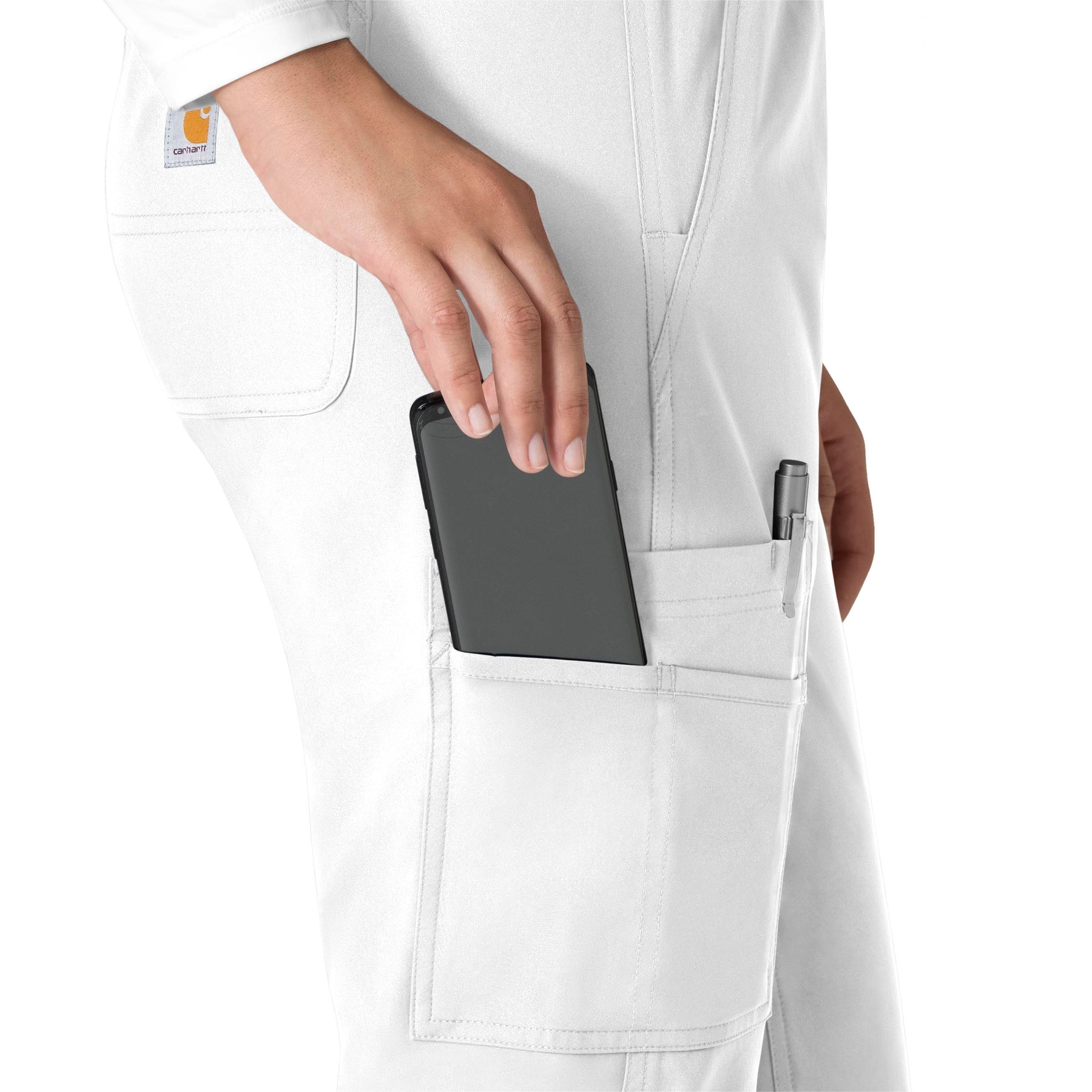 Force Essentials Women's Straight Leg Scrub Pant White hemline detail