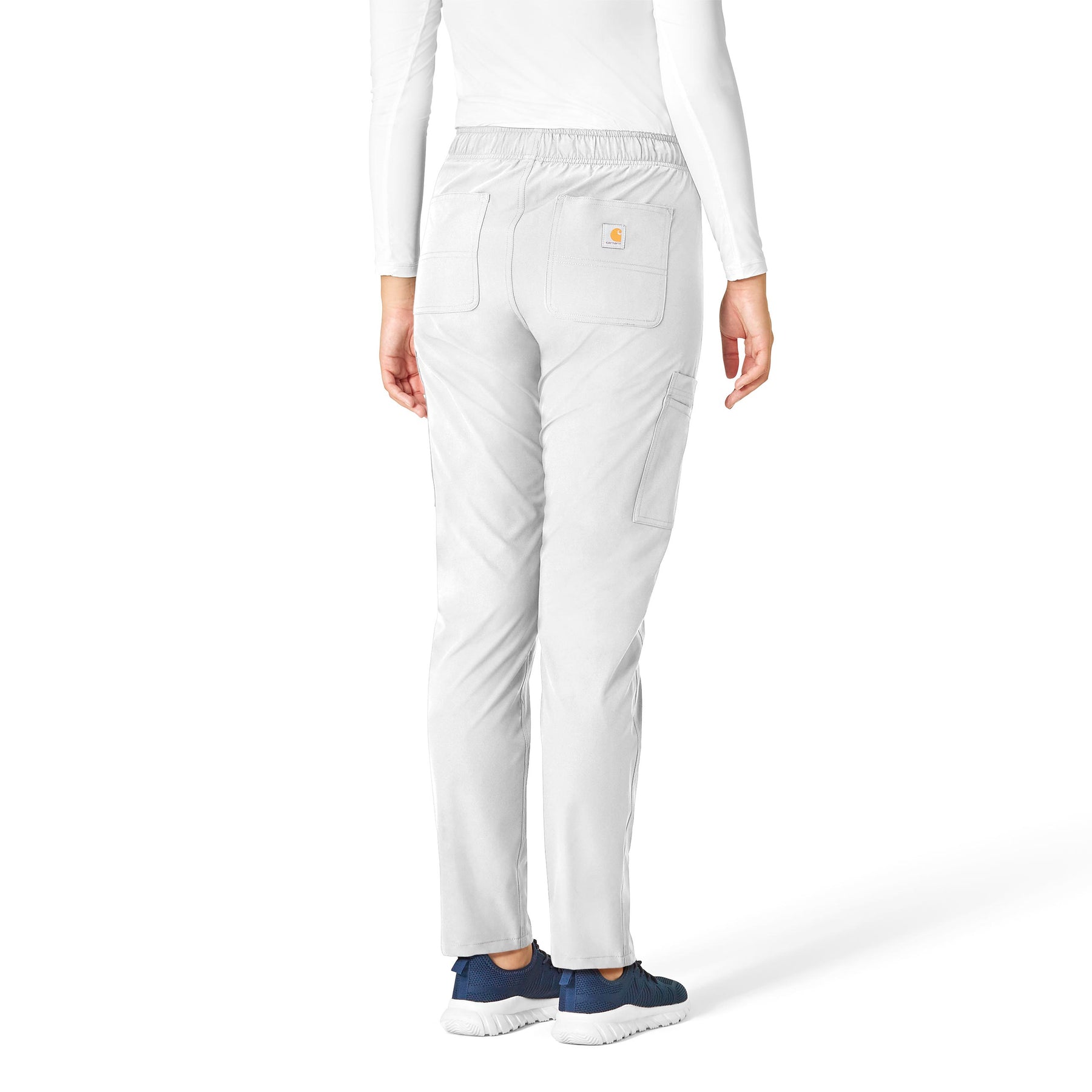 Force Essentials Women's Straight Leg Scrub Pant White back view