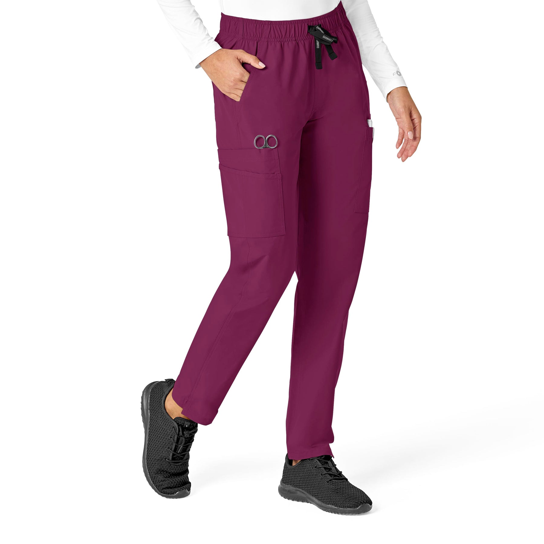 Force Essentials Women's Straight Leg Scrub Pant Wine side view