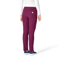 Force Essentials Women's Straight Leg Scrub Pant Wine back view