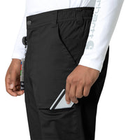 Rugged Flex Ripstop Men's Straight Leg Scrub Pant Black hemline detail