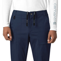 Rugged Flex Ripstop Men's Straight Leg Scrub Pant Navy front detail