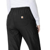 Force Liberty Women's Flat Front Straight Leg Scrub Pant Black side detail 2