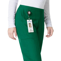 Force Liberty Women's Flat Front Straight Leg Scrub Pant Hunter Green front detail