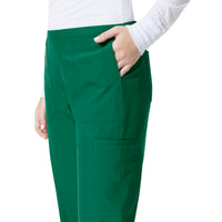 Force Liberty Women's Flat Front Straight Leg Scrub Pant Hunter Green side detail 1