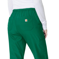 Force Liberty Women's Flat Front Straight Leg Scrub Pant Hunter Green side detail 2