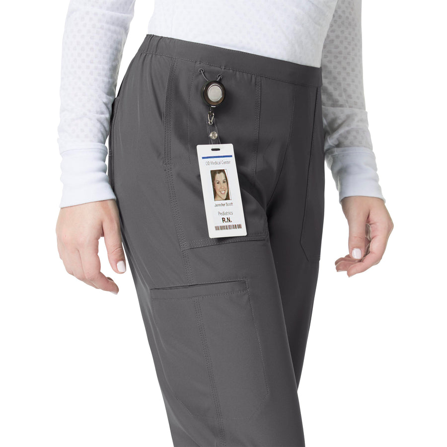 Force Liberty Women's Flat Front Straight Leg Scrub Pant Pewter front detail