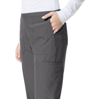 Force Liberty Women's Flat Front Straight Leg Scrub Pant Pewter side detail 1