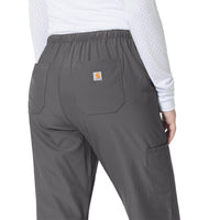 Force Liberty Women's Flat Front Straight Leg Scrub Pant Pewter side detail 2