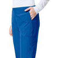 Force Liberty Women's Flat Front Straight Leg Scrub Pant Royal side detail 1