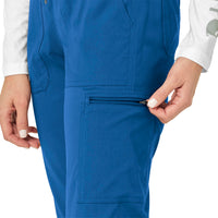 Rugged Flex Peak Women's Cargo Jogger Scrub Pant Royal hemline detail