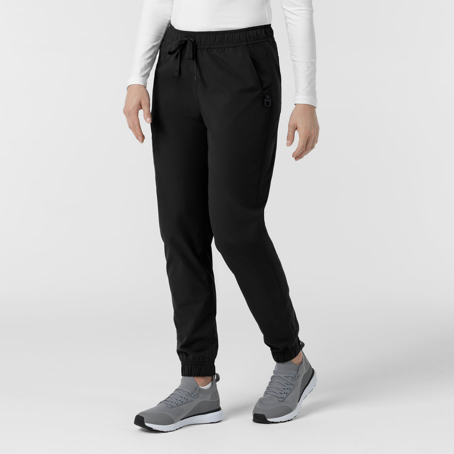 Rugged Flex FLD Women's Ripstop Jogger Scrub Pant Black side view