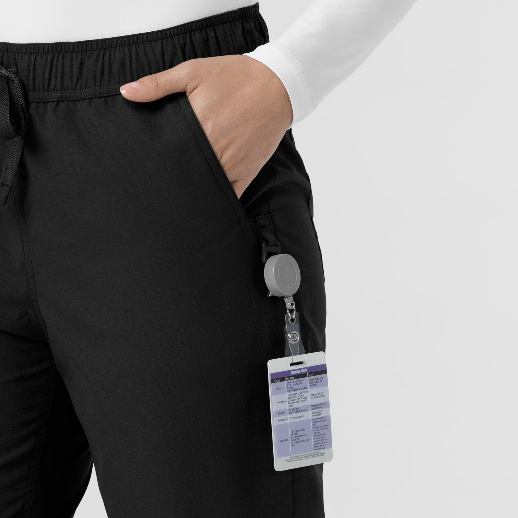 Rugged Flex FLD Women's Ripstop Jogger Scrub Pant Black side detail 2