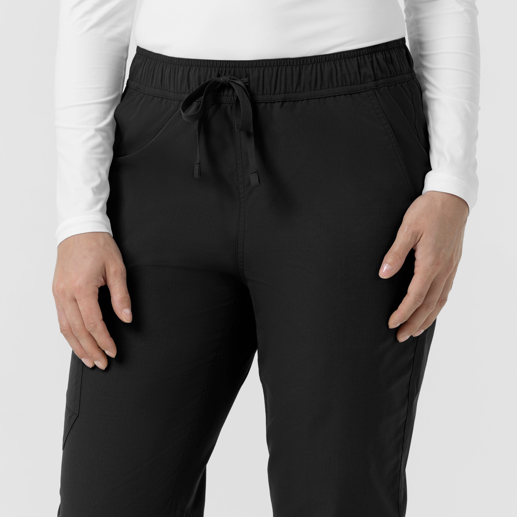 Rugged Flex FLD Women's Ripstop Jogger Scrub Pant Black back detail