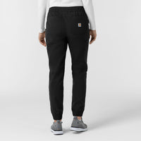Rugged Flex FLD Women's Ripstop Jogger Scrub Pant Black back view