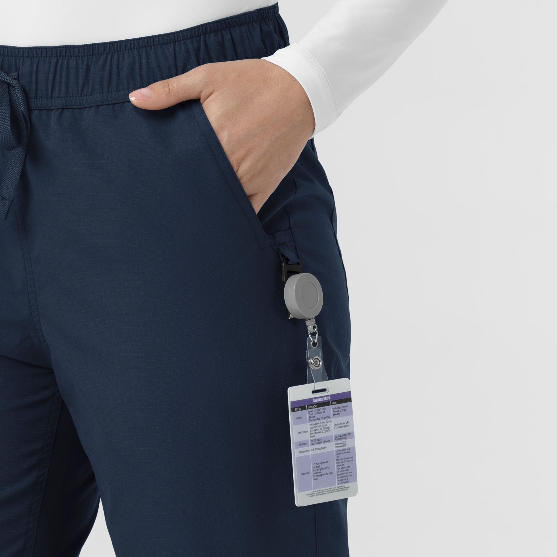 Rugged Flex FLD Women's Ripstop Jogger Scrub Pant Navy side detail 2