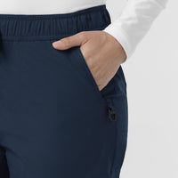 Rugged Flex FLD Women's Ripstop Jogger Scrub Pant Navy hemline detail