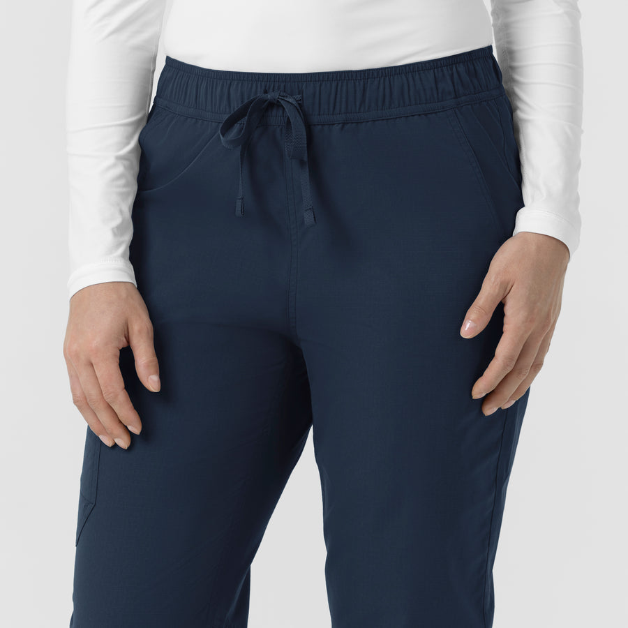 Rugged Flex FLD Women's Ripstop Jogger Scrub Pant Navy back detail
