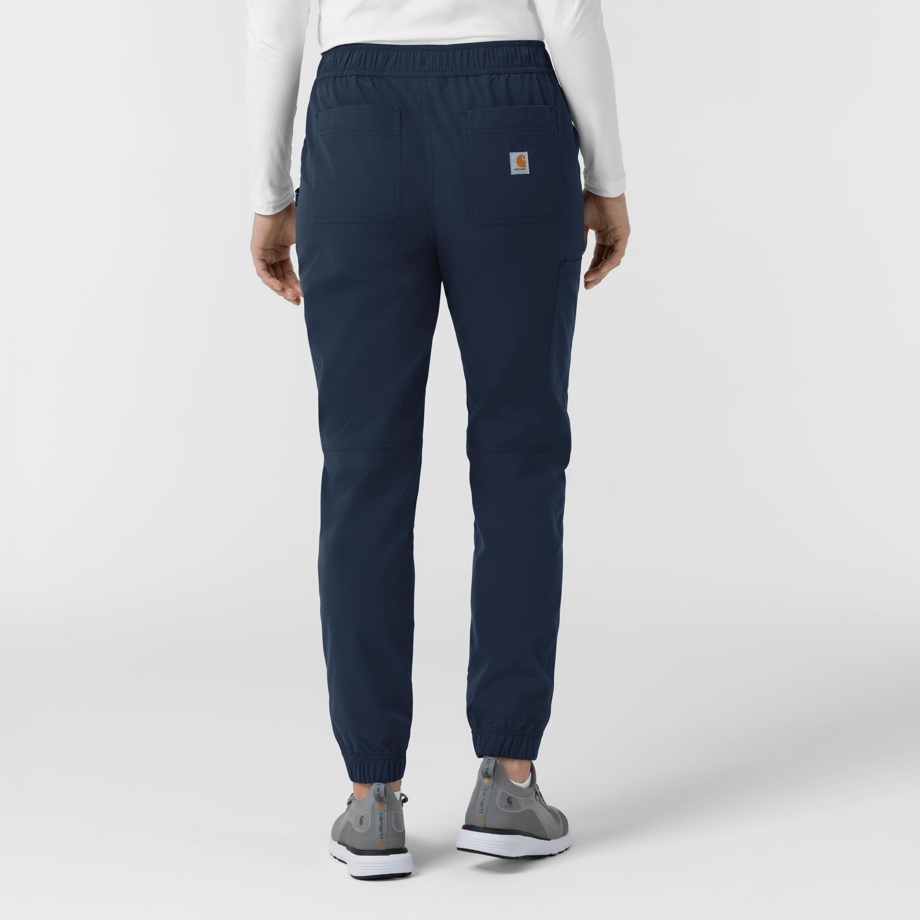 Rugged Flex FLD Women's Ripstop Jogger Scrub Pant Navy back view
