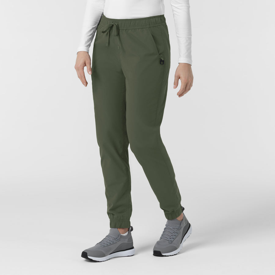 Rugged Flex FLD Women's Ripstop Jogger Scrub Pant Olive side view