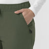 Rugged Flex FLD Women's Ripstop Jogger Scrub Pant Olive hemline detail