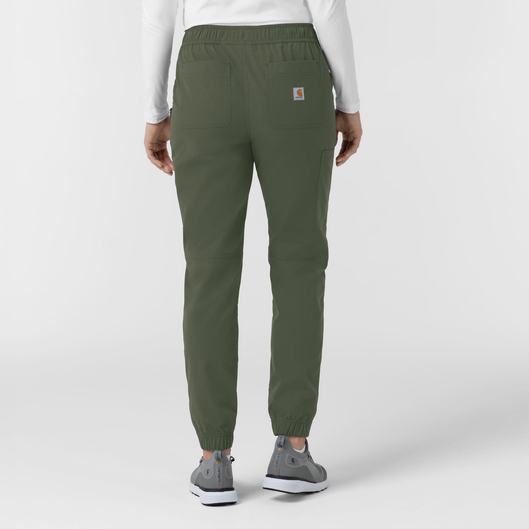 Rugged Flex FLD Women's Ripstop Jogger Scrub Pant Olive back view
